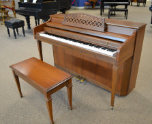 Walnut Whitney spinet piano